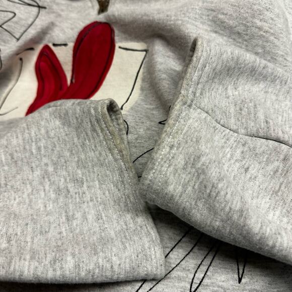 Victoria 1/2 Zip Heart Fleece Gray and Red Sweatshirt - Picture 6 of 12